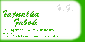 hajnalka fabok business card