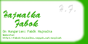 hajnalka fabok business card